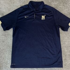 Nike USNA US Navy Naval Academy Basketball football dri fit golf polo shirt M